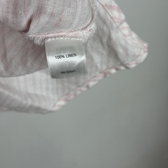 J Jill Shirt Womens Large Pink White Striped Love Linen Button Front Long Sleeve - Picture 5 of 8